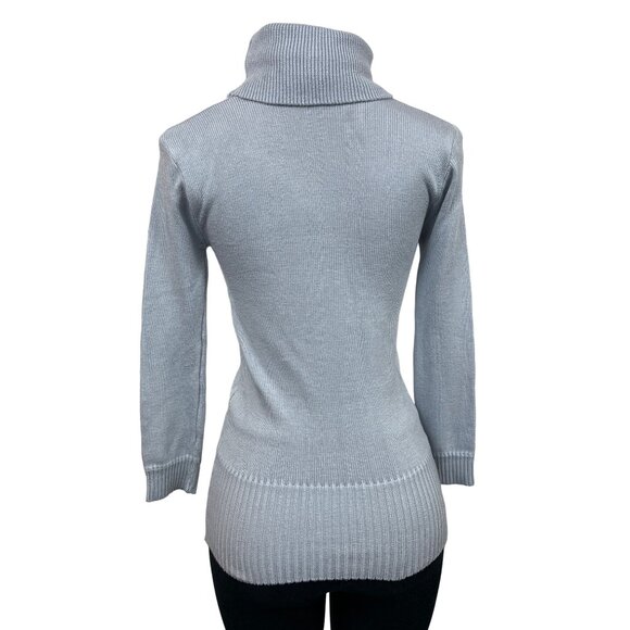 Handmade Women’s Grey Teddy Bear with S Letter Turtle Neck Sweater Sz S - Picture 6 of 12